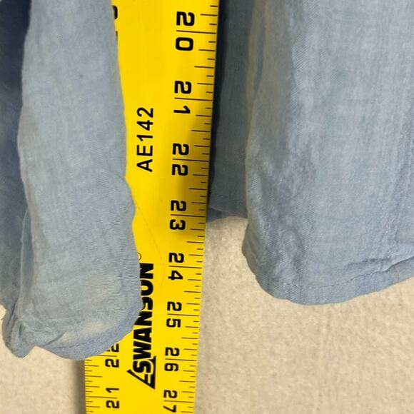 A.n.a A New Approach Shirt Women's Size XL Blue V-Neck Balloon Long Sleeve Top - Picture 4 of 7